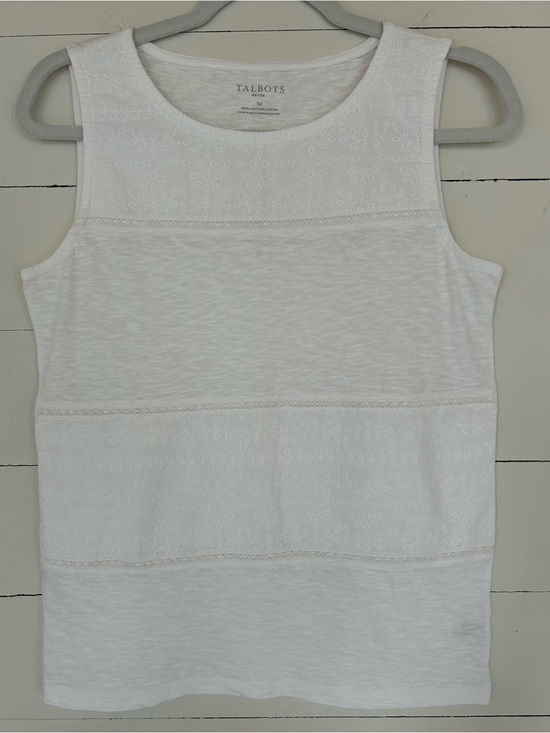 Talbots Tops - Talbots Petite White Eyelet Cotton Blouse, Size SP